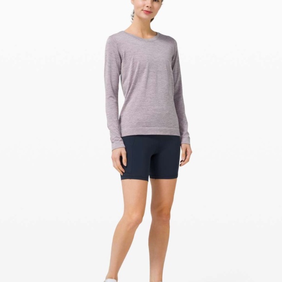 NWT, Lululemon Swiftly Relaxed Long Sleeve Dapple Dot Slate / Fuchs Multi, Sz 4 - Picture 2 of 9